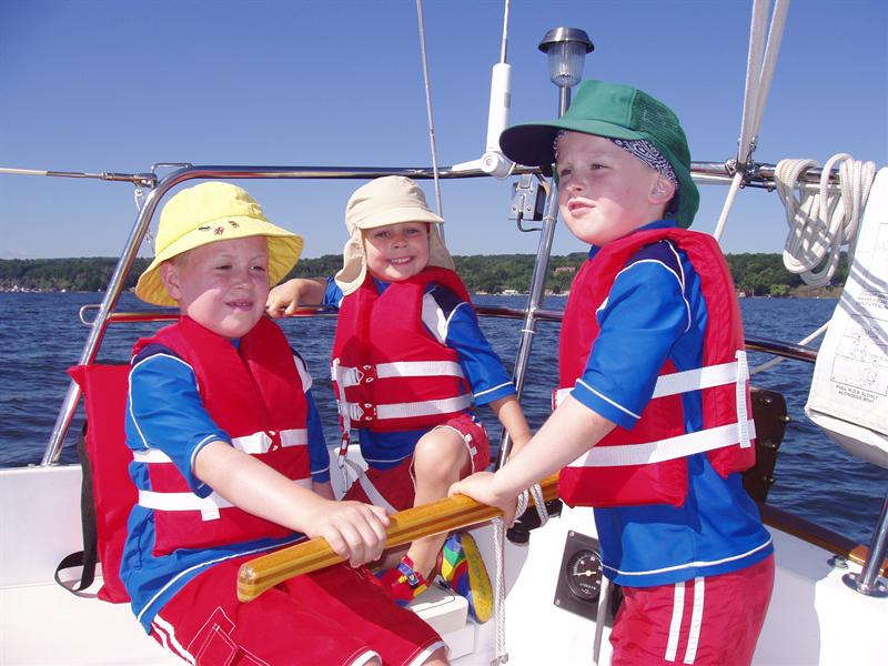 Windfiddlers crew, three of five grandsons,The Sullivan Brothers &copy Tom Foster 