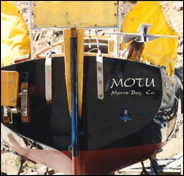 s/y MOTU - Stern view on the hard.