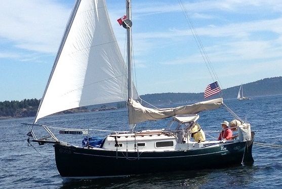 flicka kiri sailing under headsail