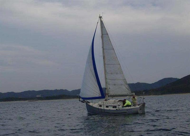 Sailing along the coastline of Northen Kyusyu, Japan.