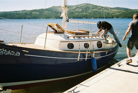 She has an abundant amount of teak on deck, hatch covers, and cockpit coamings.