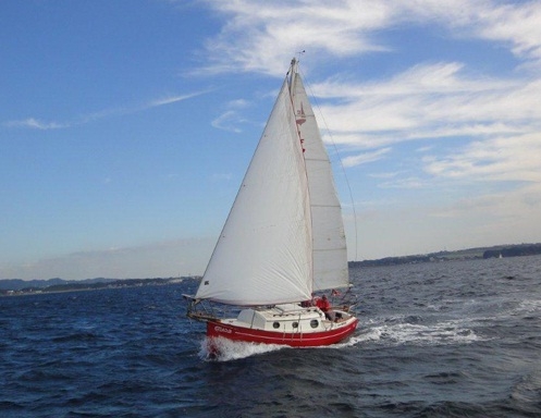 Sailing on Sagami Bay, SW of Tokyo, Japan. 