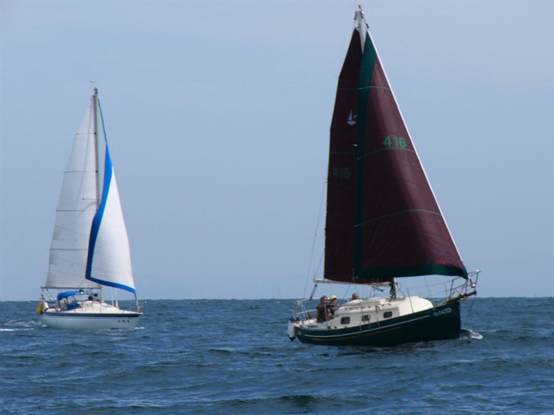 Daysailing on Osaka Bay along eastern shore of Awaji shima Island.