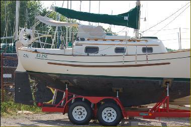 s/v Elise and her trailer.